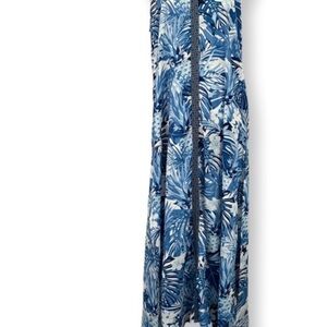 Blue Floral Long Sleeve Dress